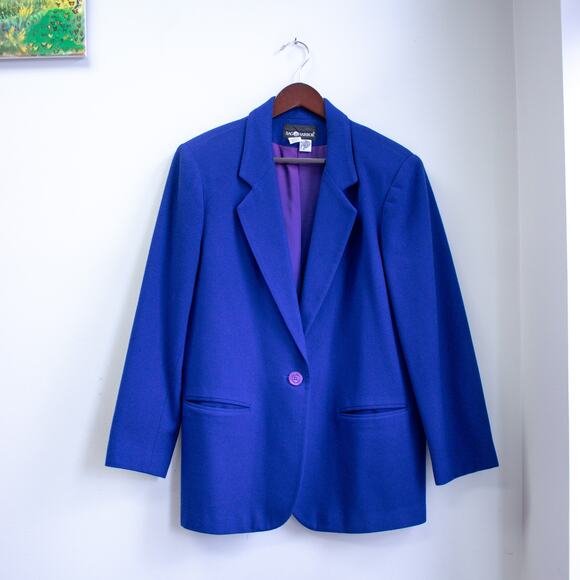 Sag Harbor Size 12 Blue Wool Blazer - Picture 1 of 8